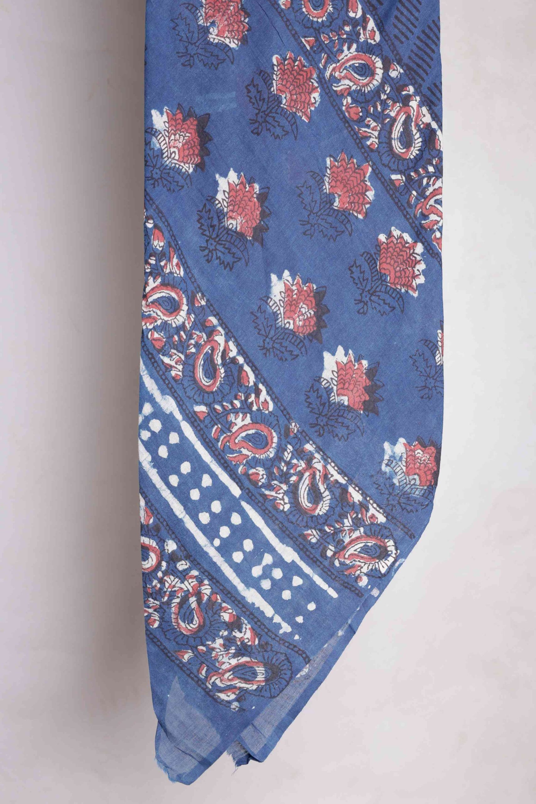 Hand Block Jaota Heavy Dabu Printed Suit Set Blue