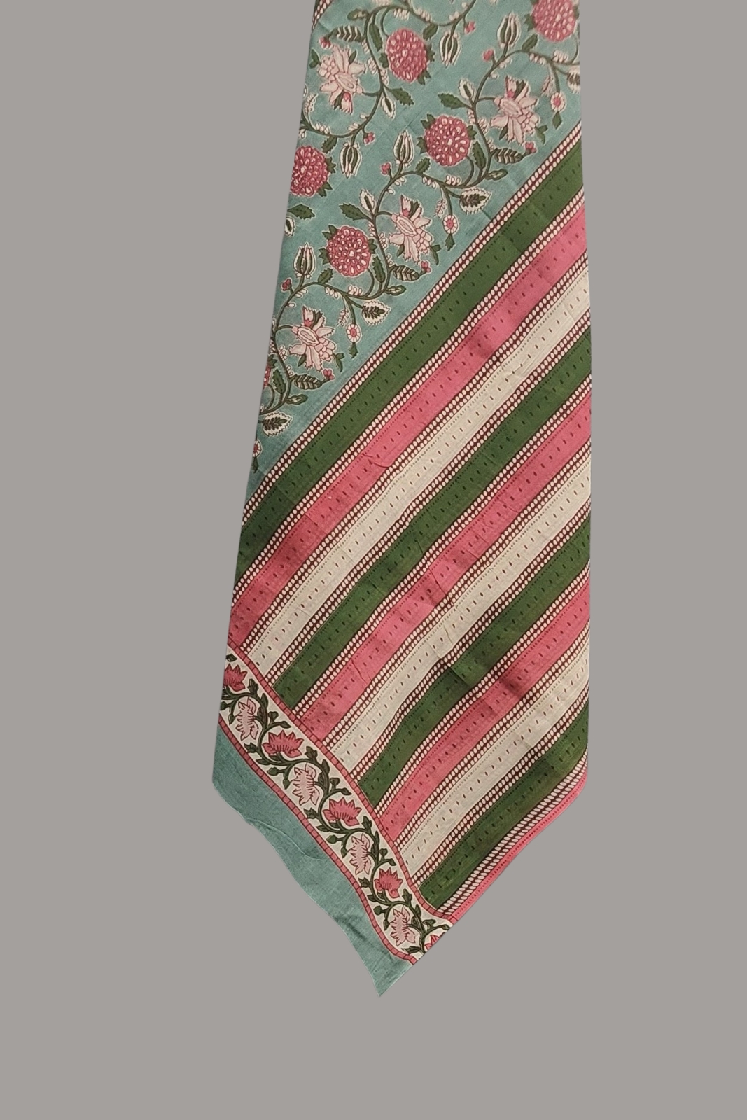 Mint Green Floral Pure Cotton Printed Suit Set with Cotton Dupatta